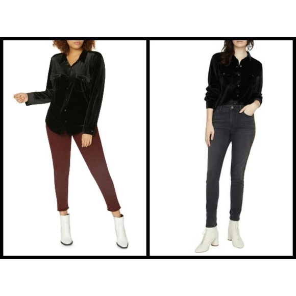 💕SANCTUARY💕 Velvet Button Up Long Sleeve Shirt - Picture 8 of 8